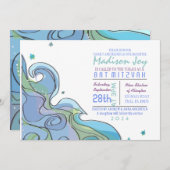 ビーチイ海ウェーブバーバルミツワー招待状 招待状 (正面/裏面)