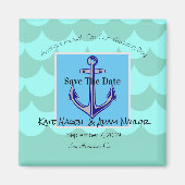 ビーチイ航海のいかり日付磁石を保存 マグネット (正面)