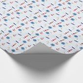 ビーチイ航海のライトハウスとヒトデのギフトラップ ラッピングペーパー (角)