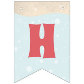 ビーチイ誕生日バブルピンクティール（緑がかった色）パープルピーチ バンティングフラッグ (第2の旗)