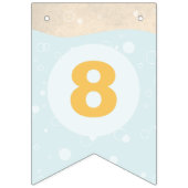 ビーチイ誕生日バブルピンクティール（緑がかった色）パープルピーチ バンティングフラッグ (第1の旗)