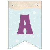 ビーチイ誕生日バブルピンクティール（緑がかった色）パープルピーチ バンティングフラッグ (第3の旗)