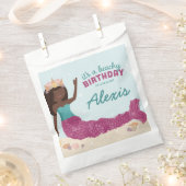 ビーチイ誕生日マーメイドビープボックスピンクティール(緑がかった色) フェイバーバッグ (クリップ留めされた状態)