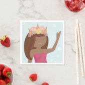 ビーチイ誕生日マーメイドピンクパープル スタンダードカクテルナプキン (インサイチュ)