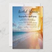 ビーチウィズパームツリーサンセットブライダルシャワー 招待状 (正面)