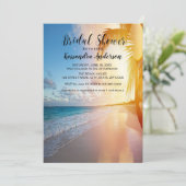 ビーチウィズパームツリーサンセットブライダルシャワー 招待状 (スタンド正面)