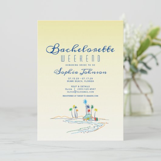 ビーチウィークエンドバチェロレッテの旅程招待状 招待状 (スタンド正面)