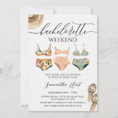 ビーチウィークエンドビキニバチェロレッテブライダルシャワー 招待状 (正面)