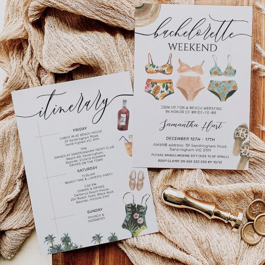 ビーチウィークエンドビキニ独身最後の女友達歓迎会 招待状
