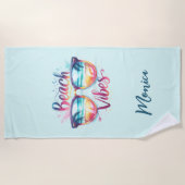 ビーチウイルス引用文おもしろい名 ビーチタオル (正面)