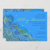 ビーチウェイブバーバルミツワー招待状 招待状 (正面/裏面)