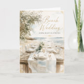 ビーチウェディングおめでとう 海辺の結婚式 カード (正面)