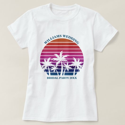 ビーチウェディングにぴったりな花嫁の仲間たち Tシャツ (デザイン正面)