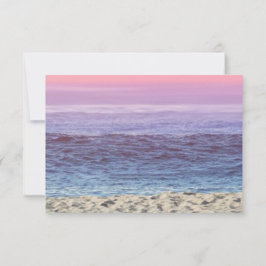 ビーチウェディングのヒトデとメイソンジャー受付 招待状 (裏面)