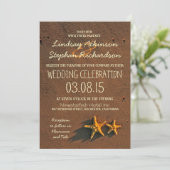 ビーチウェディングのヒトデ招待状 招待状 (スタンド正面)