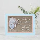 ビーチウェディングの保存日付招待状 セーブザデート (スタンド正面)