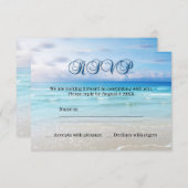 ビーチウェディングの出欠確認招待状 出欠カード (正面/裏面)