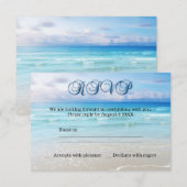 ビーチウェディングの出欠確認招待状 出欠カード (正面/裏面)