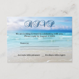 ビーチウェディングの出欠確認招待状 出欠カード