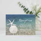 ビーチウェディングの受付 - ヒトデとサンドダラー 招待状 (スタンド正面)