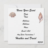 ビーチウェディングの招待状 - SRF 招待状 (裏面)