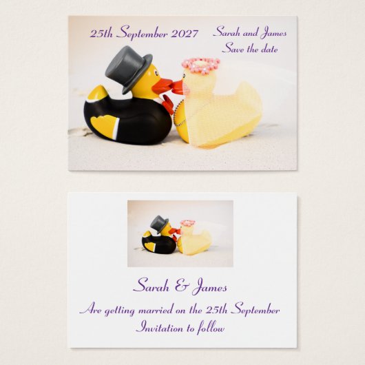 ビーチウェディングの為に - Save the date (正面&裏面)