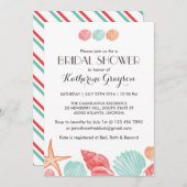 ビーチウェディングの白い貝殻の招待状 招待状 (正面/裏面)