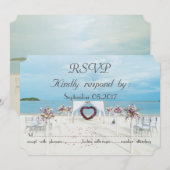 ビーチウェディングの花のアーチ  出席のご返事 招待状 (正面/裏面)