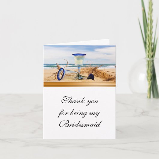ビーチウェディングの花嫁の友人への感謝カード サンキューカード (正面)