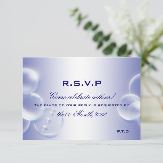 ビーチウェディングの返信 出欠カード (スタンド正面)