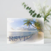 ビーチウェディングへの出欠連絡のお知らせ 出欠カード (スタンド正面)