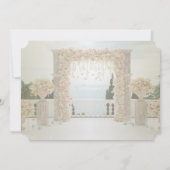 ビーチウェディングアーバー花ローズRSVP 招待状 (裏面)