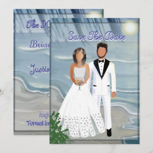 ビーチウェディングエスケープ セーブザデート (正面/裏面)