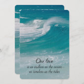 ビーチウェディングオーシャンウェーブ 招待状 (正面/裏面)