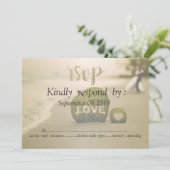 ビーチウェディングカップル、愛の出欠確認 招待状 (スタンド正面)