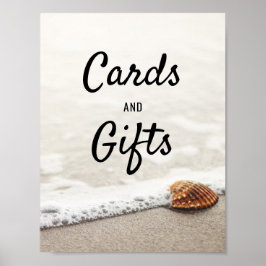 ビーチウェディングカードとギフトサイン ポスター