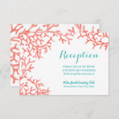 ビーチウェディングサンゴ礁パーティー 招待状 (正面/裏面)