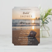 ビーチウェディングサンセットシーシェルブライダルシャワー 招待状 (スタンド正面)