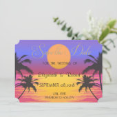 ビーチウェディングサンセット  保存の日 セーブザデート (スタンド正面)