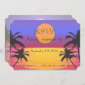 ビーチウェディングサンセット  出席お願いします 招待状 (正面/裏面)