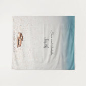 ビーチウェディングシャワーの背景 タペストリー (正面(横))