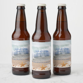 ビーチウェディングシーシェルズトロピカルアイランド ビールラベル