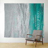 ビーチウェディングターコイズトロピカルオーシャン写真ブース タペストリー (インサイチュ(横))
