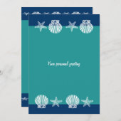 ビーチウェディングパーティーの招待状 - テンプレート (正面/裏面)