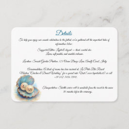 ビーチウェディングパール シェル エレガント オーシャンテーマ エンクロージャーカード