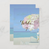 ビーチウェディングフラワー テーブルカード (正面/裏面)