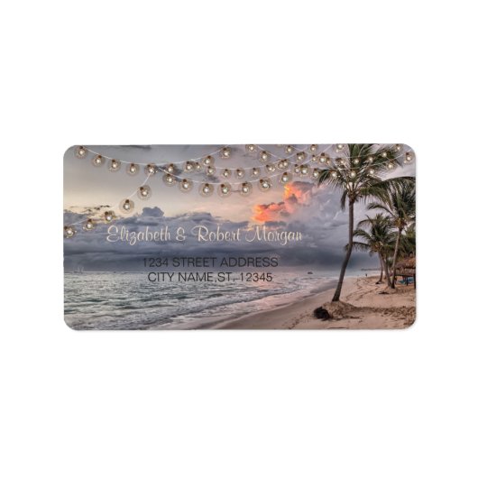 ビーチウェディングラベル, パームラベル ラベル (正面)