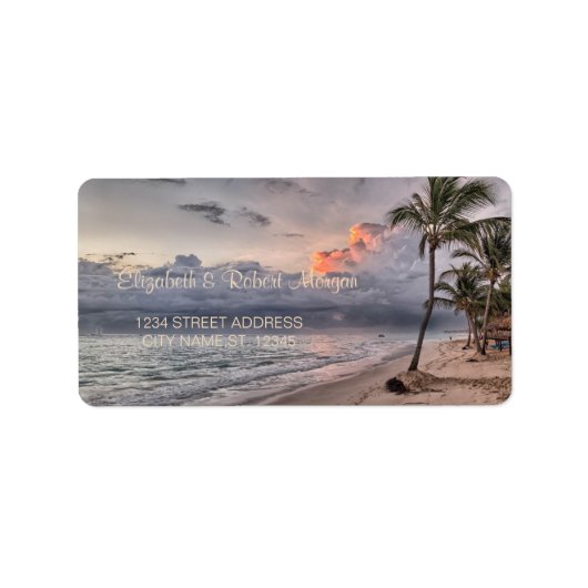 ビーチウェディングラベル, パームラベル ラベル (正面)