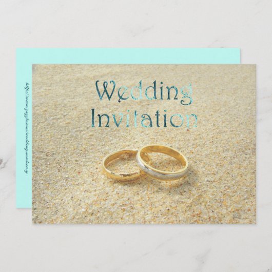 ビーチウェディングリングのウェディング招待状 招待状 (正面/裏面)