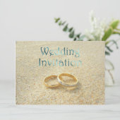 ビーチウェディングリングの結婚式招待状 招待状 (スタンド正面)